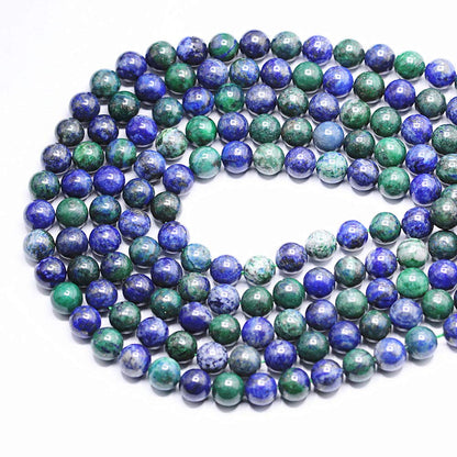PLTbeads Natural Gemstone Loose Beads Smooth Round Approxi 15 inch DIY Bracelet Necklace for Jewelry Making (6mm, Chrysocolla)