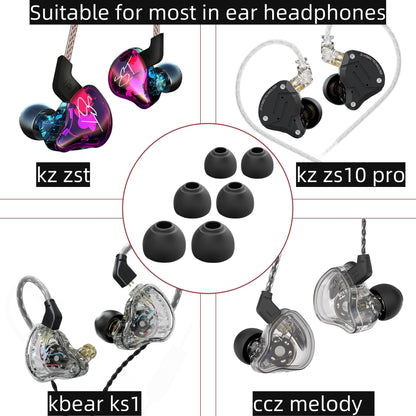 CCZ ZT01 24 PCS/12 Pairs Earbud Tips, KZ ZS10 PRO IEM Eartips, Replacement in Ear Monitor Rubber Tips for ZSN PRO X, EDX PRO, ZAS, KBEAR KS1, KS2, CCZ Melody, DC01 PRO, DC02, MC02,DC03 (Black, S/M/L)