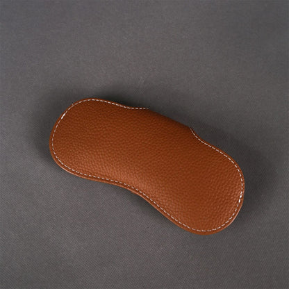YUANYU Leather Glasses Case Holder Portable Slim Sunglasses Pouch Soft Eyeglasses Bag Eyewear Sleeve For Women Men Lightweight (Brown)