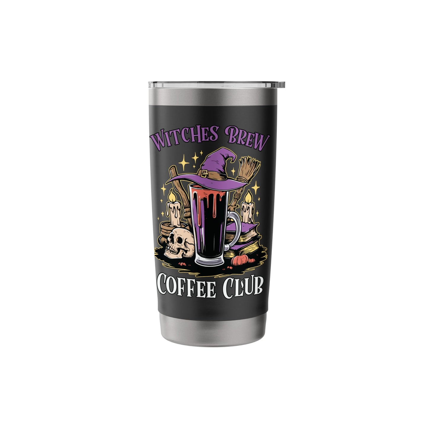 Halloween 20oz Travel Cup Bottle Spooky Witches Brew Coffee Stainless Steel Insulated Tumbler