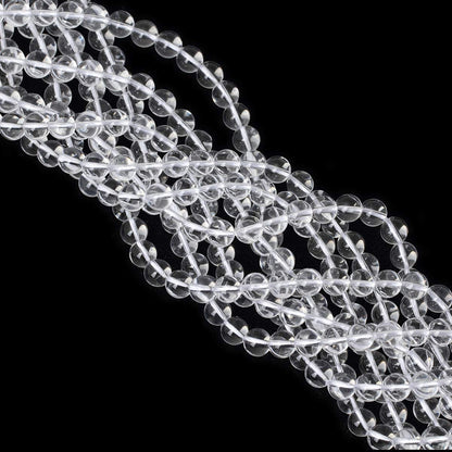 CHEAVIAN 45PCS 8mm Natural Clear White Crystal Quartz Round Loose Beads Crystal Energy Stone for Jewelry Making 1 Strand 15"