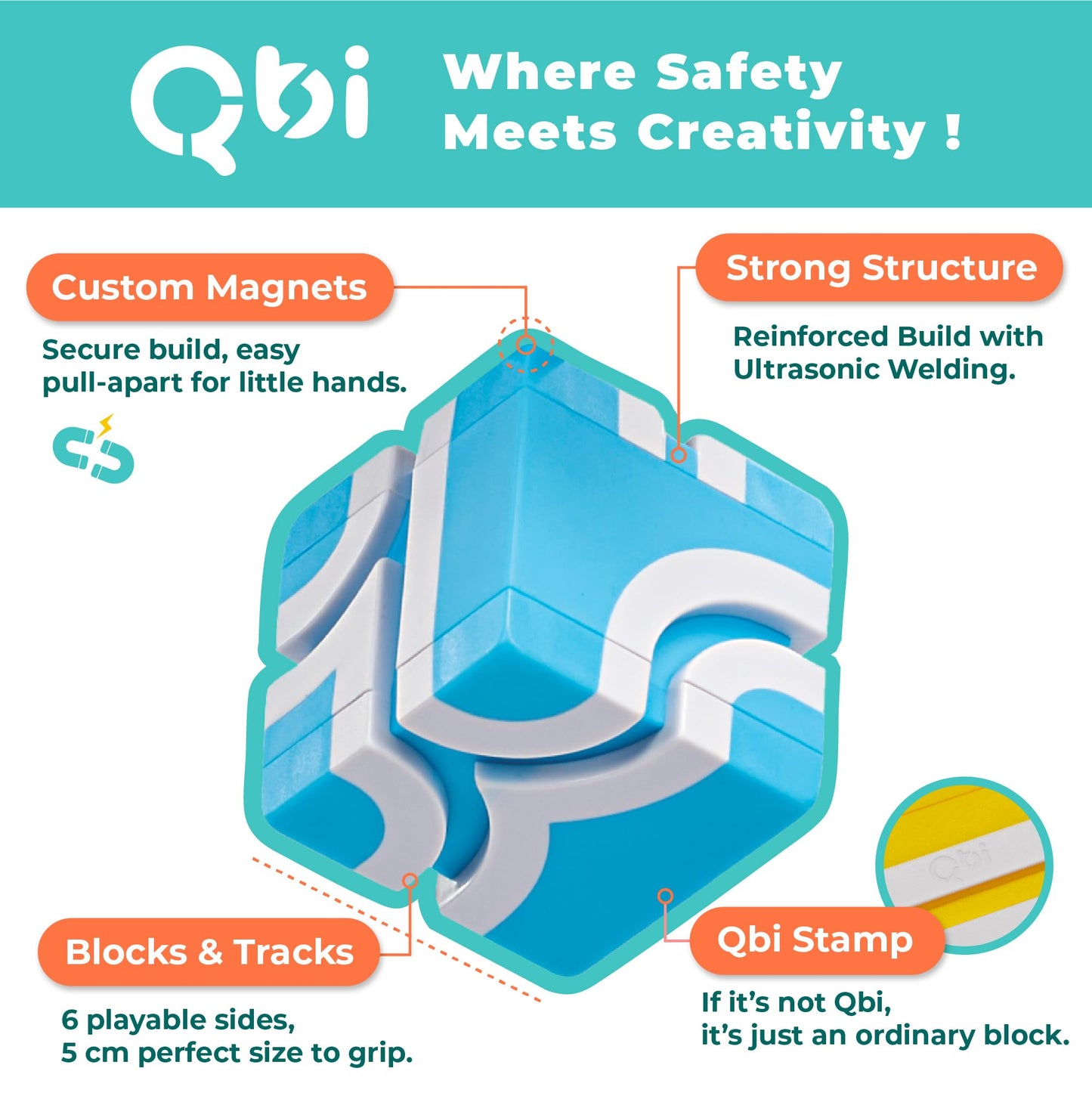 QBI Magnetic Blocks for Toddlers Ages 2-4｜STEM Magnetic Building Blocks with Trucks & Fruit Tiles｜Montessori Magnet Building Cubes for Kids｜Educational Gifts for Boys & Girls Ages 2+ (32PCS)