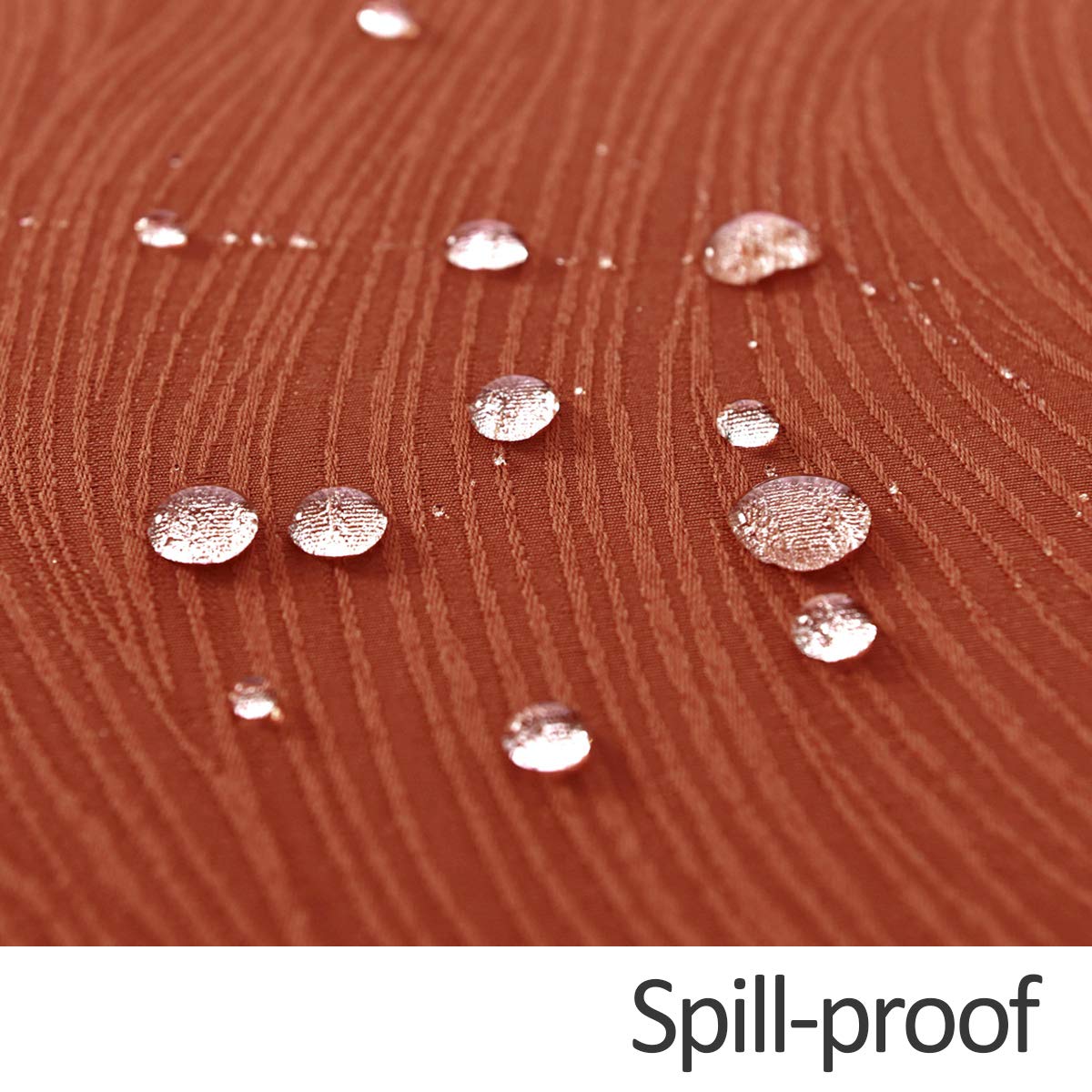 maxmill Jacquard Tablecloth Swirl Design Spillproof Wrinkle Free Heavy Weight Soft Table Cloth Halloween Decorative Fabric Table Cover for Fall Harvest Thanksgiving Dinner, Square 52 x 52 Inch Rust