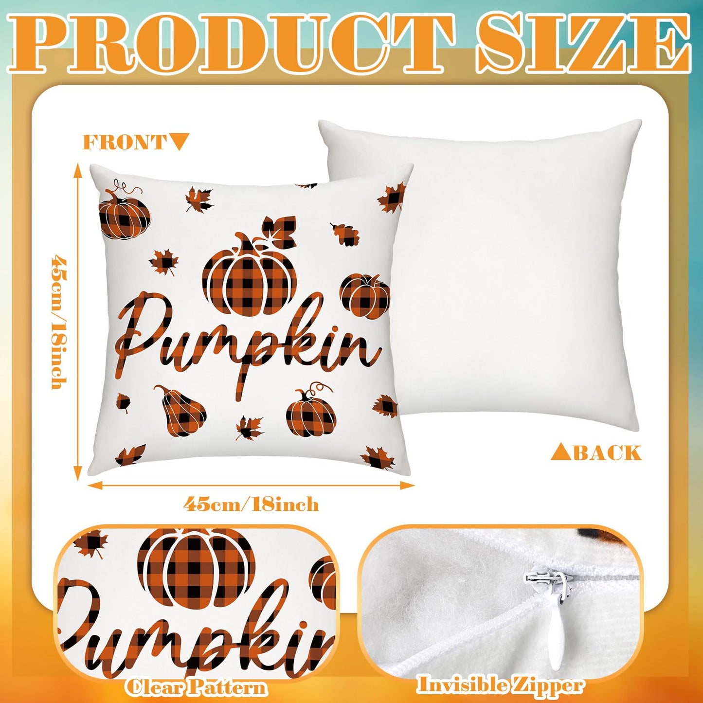 GlikCeil Set of 16 Christmas Pillow Covers 18 x 18 Inch Holiday Throw Pillow Covers Halloween Fall Winter Seasonal Pillowcases Decorative Cushion Pillowcases for Farmhouse Home Couch Sofa Decor