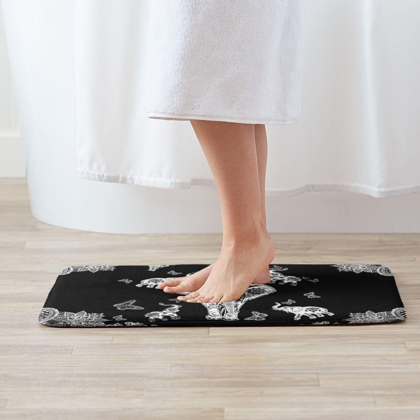 Elephant Carpet Playmat Rug 20"X32",Non-Slip Soft Living Dining Room Rug for Front Door Entrance Outside Doormat
