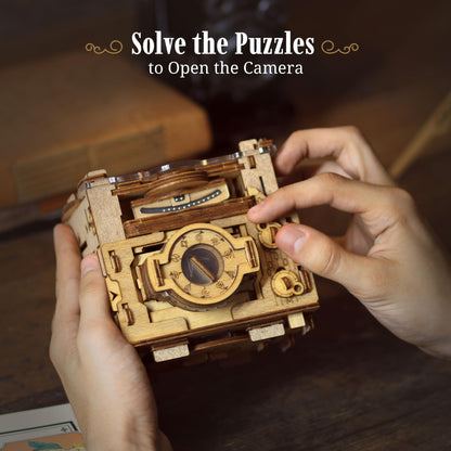 iDventure Cluebox PRO - Sherlock's Camera - Escape Room Game - sequential Puzzle Box - 3D Wooden Puzzle for Adults - Brain Teaser - Birthday Gift Gadget for Men and Women - Money Box