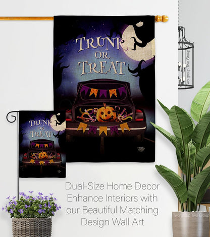 Ornament Collection Halloween 2 Pcs Banner Room Wall Art Flag Patio Lawn Garden Outdoor Indoor Tapestry Yard Grave Cemetery Signs Trunk Or Treat Front Porch Decor, Fall Gifts Made in USA