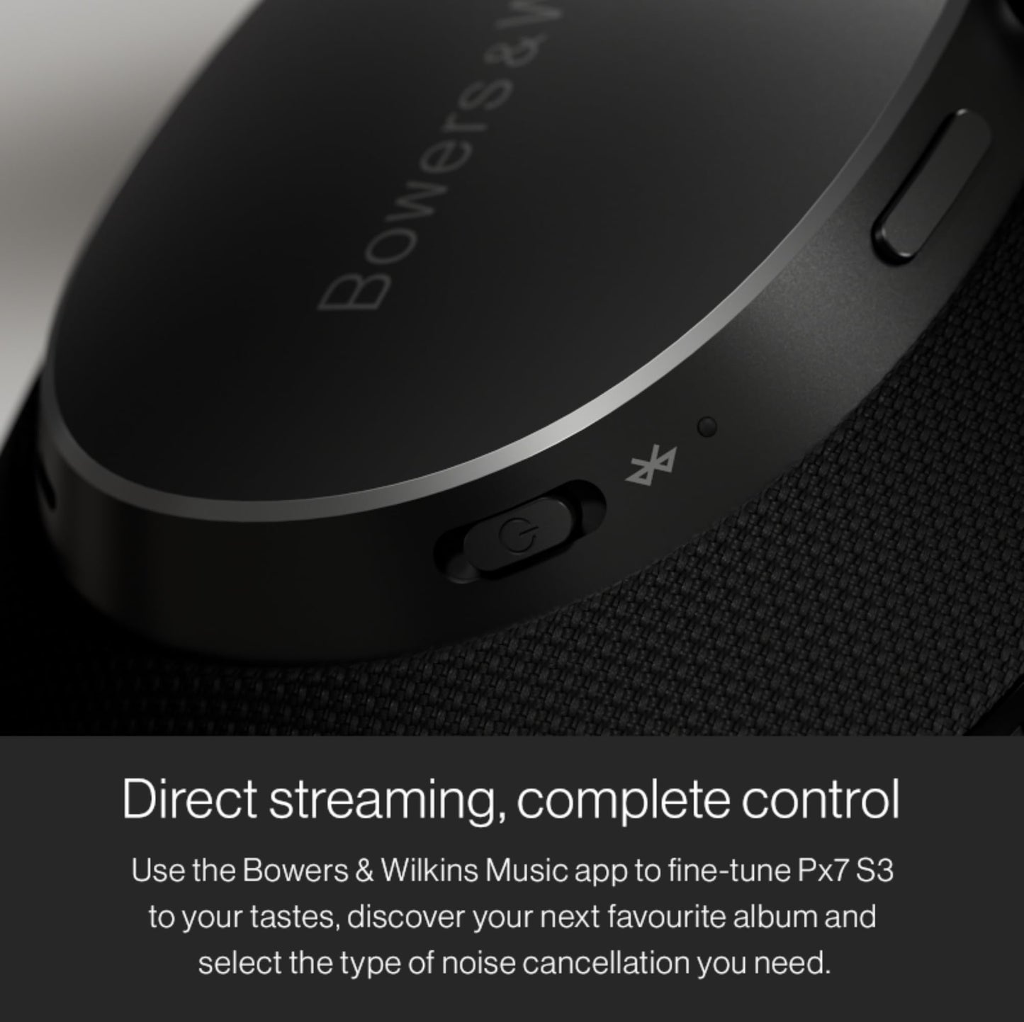 Bowers & Wilkins Px7 S3 Wireless Headphones Over Ear Noise Cancelling, Active Noise Cancelling & Transparency Mode, Hi-Res Sound, Bluetooth, 30-Hr Playtime, Quick Charge, Canvas White