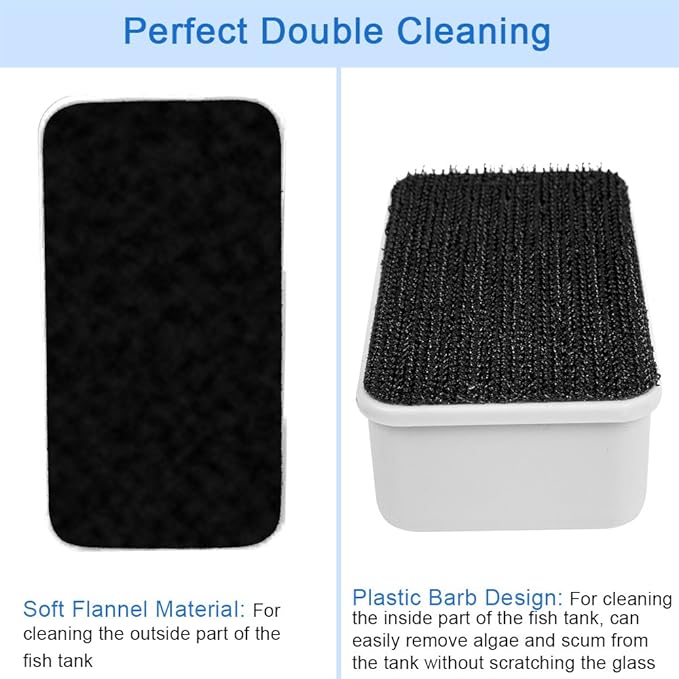 DaToo Aquarium Cleaner Fish Tank Glass Cleaner Algae Cleaner Scraper Magnetic Scrubber Algae Clean Brush, 2 Pcs, Size M, 1 Yr Warranty
