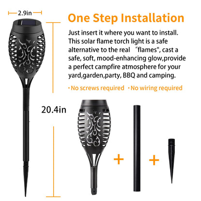 Swingers Solar Lights Outdoor,Halloween Solar Torch Lights with Flickering Flame,Waterproof Outdoor Garden Lights for Outside Patio Pathway Yard Decorations(12, Purple)