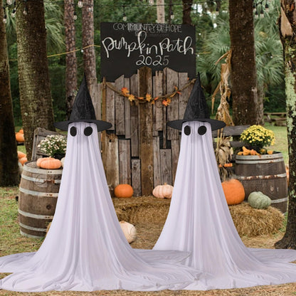 2Packs Halloween Decorations Outdoor,Halloweens Party Decoration Indoor,Spooky Ghost with Remote Control String Lights,Halloween-Ghost Lights for Porches Yards Gardens Lawn (Ghost Pet)