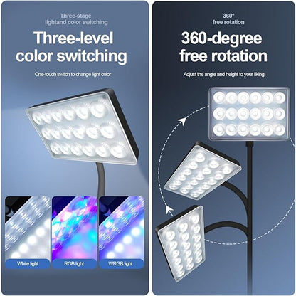 Vimvins Full Spectrum 10W Fish Tank Light Enhanced Edition LED Aquarium Light with Lens, 3 Adjustable Modes(Suitable for 7-16 Inch Tanks)