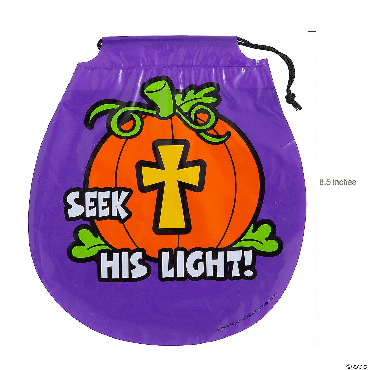 Christian Pumpkin Drawstring Goody Bags for Halloween - Party Supplies - 72 Pieces