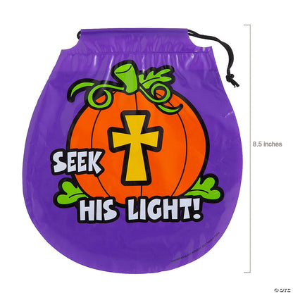 Christian Pumpkin Drawstring Goody Bags for Halloween - Party Supplies - 72 Pieces