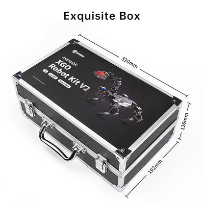 ELECFREAKS microbit Robotic Dog Xgo V2 Kit, 15 Movable Joint DIY Programmable Full Metal Bionic Robot Kit, STEM Educational Project for Open Source Hardware(Without Micro:bit)