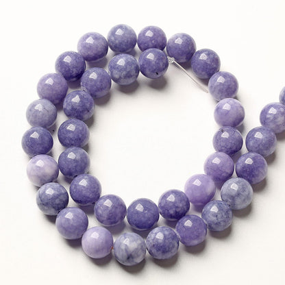 12MM 32PCS Lavender Purple Chalcedony Stone Loose Beads for Jewelry Making DIY Bracelet Necklace