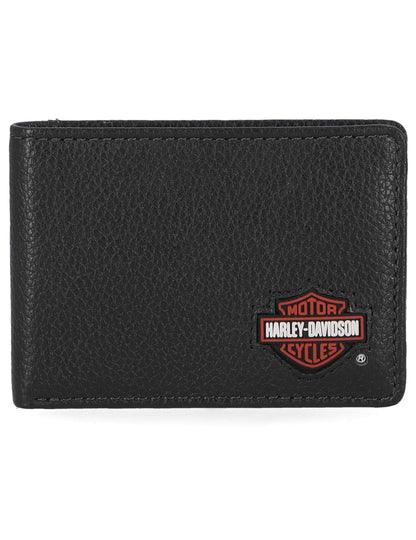 Harley-Davidson Men's Genuine Leather Rfid Blocking Billfold Slim Front Pocket Wallet
