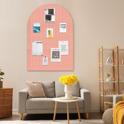 Yunihome Large Cork Board for Wall & Office Decor, 36" x 24" Arched Felt Bulletin Board Pin Board Vision Board with 30 Pins – 6 Customizable Wall Tiles for Office Home Bedroom, Photo & Picture Display
