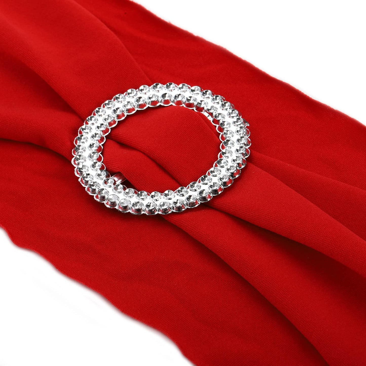 Tosnail 50 Pack Spandex Chair Sashes Wedding Chair Decoration Party Chairs Covers - Red