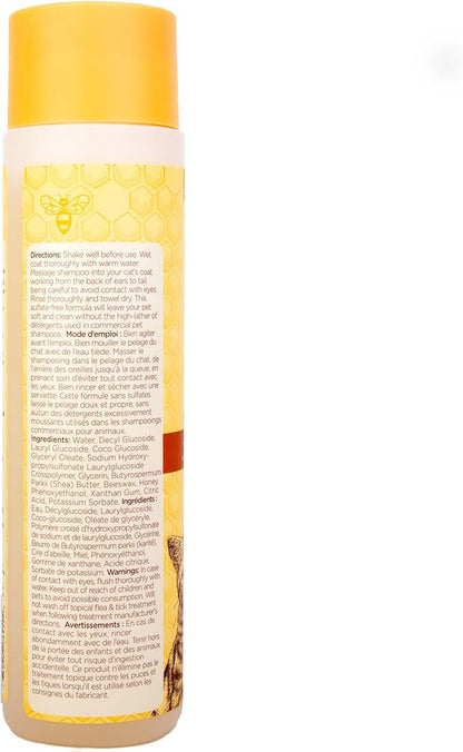 Burt's Bees for Pets Hypoallergenic Cat Shampoo with Shea Butter and Honey, Gentle Formula for Indoor Cats with Dry or Sensitive Skin, pH Balanced, Fragrance-Free, 10 Fl Oz