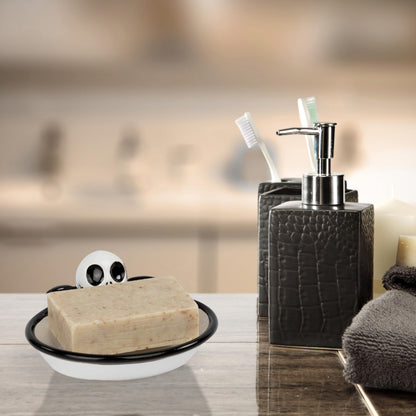 Disney Nightmare Before Christmas Soap Dish - Black & White Resin Sponge Holder/Jewelry Dish Features Jack Skellington - Bathroom Décor