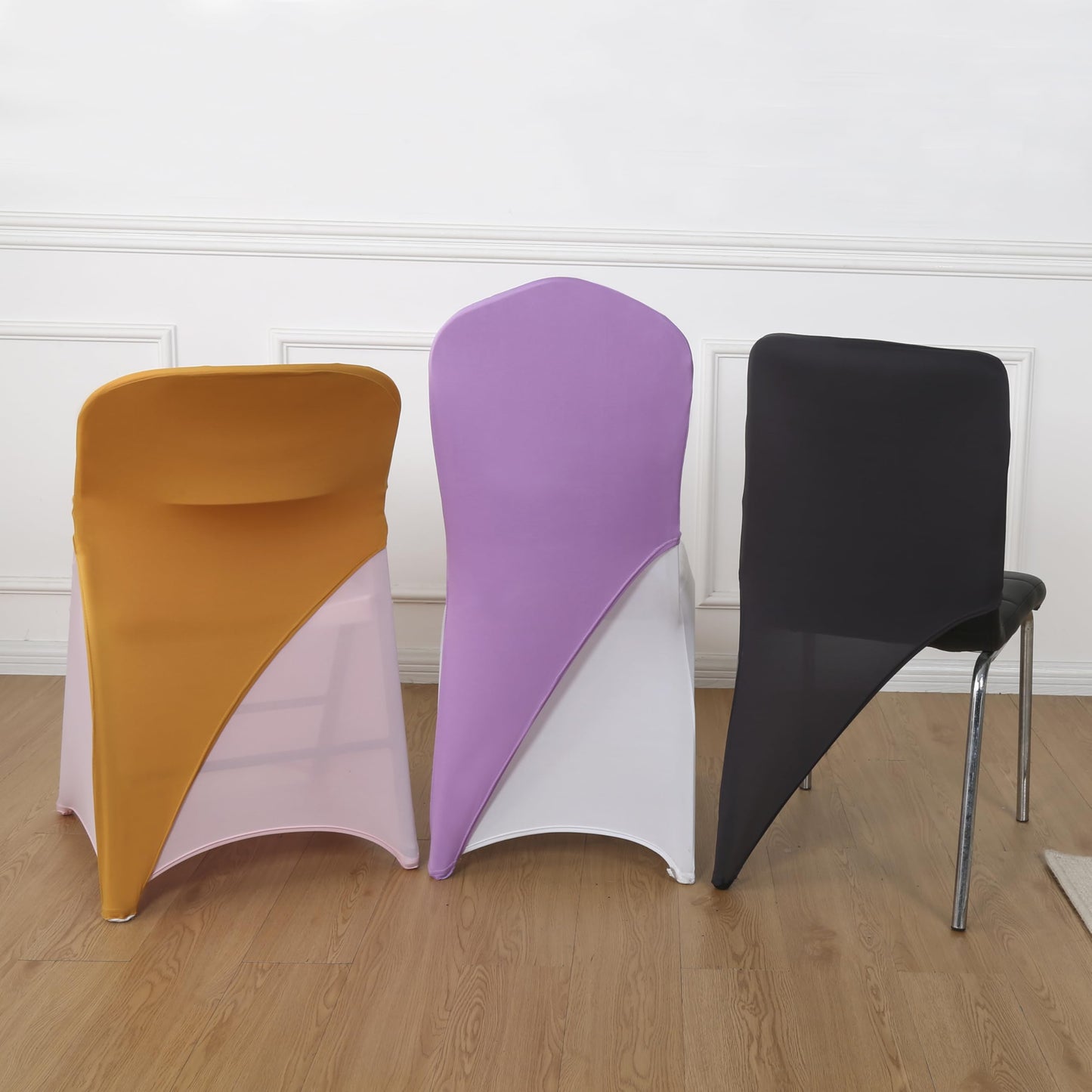 banquetbay Spandex Stretch Chair Cap One Leg Covers Sashes Bands/Hood/Hat Elegant for Event Party Decor Cadbury Purple