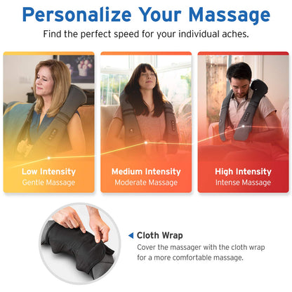 Etekcity FSA HSA Eligible Cordless Neck Massager with Heat for Pain Relief Deep Tissue, FSA Wearables, Rechargeable Shiatsu Back Shoulder Massage Tool, Best Gift for Mother, Father, Women, Men