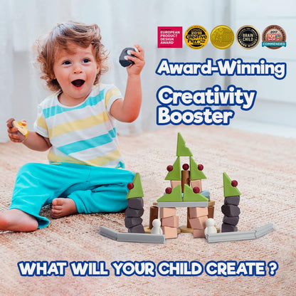Taksa Toys Educational Building Blocks for Kids Ages 3 4 5 6 7+ Years Old, Reggio Emilia Stem Toys, Montessori Toys for Girls, Boys Unique Preschool Learning & Stacking Resources, Gift Pack 72 Pcs