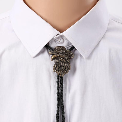 HLYMPONY 250th Anniversary of USA Bolo Tie, Western Cowboy Eagle Patriotic Gift for Men (Bronze)
