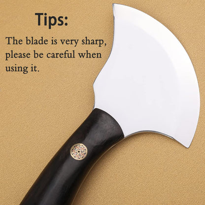DIUDUS Leather Bevel Head Cutting Knife Black Wooden Handle, Craft Skiving Knife, Leather Working Tools for DIY Leathercraft Forging Cutting