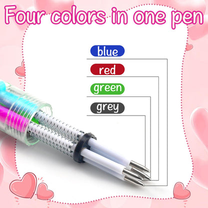 CZWZ 30 Set Cute Multicolor Pens in One 4-in-1 Fun Pens Bulk with 30 Gift Cards for Kindergarten Party Welcome Back To School Student Gift Bulk Office School Exchange Gifts