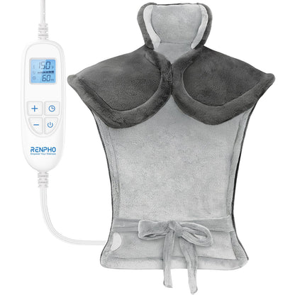 RENPHO Electric Heating Pad for Back Pain Relief, Birthday Christmas Gifts for Women Men Mom Dad Elderly, FSA Eligible Items Only List, Large Heat Pad for Neck Shoulders, 24"x33", ETL Certified, Gray