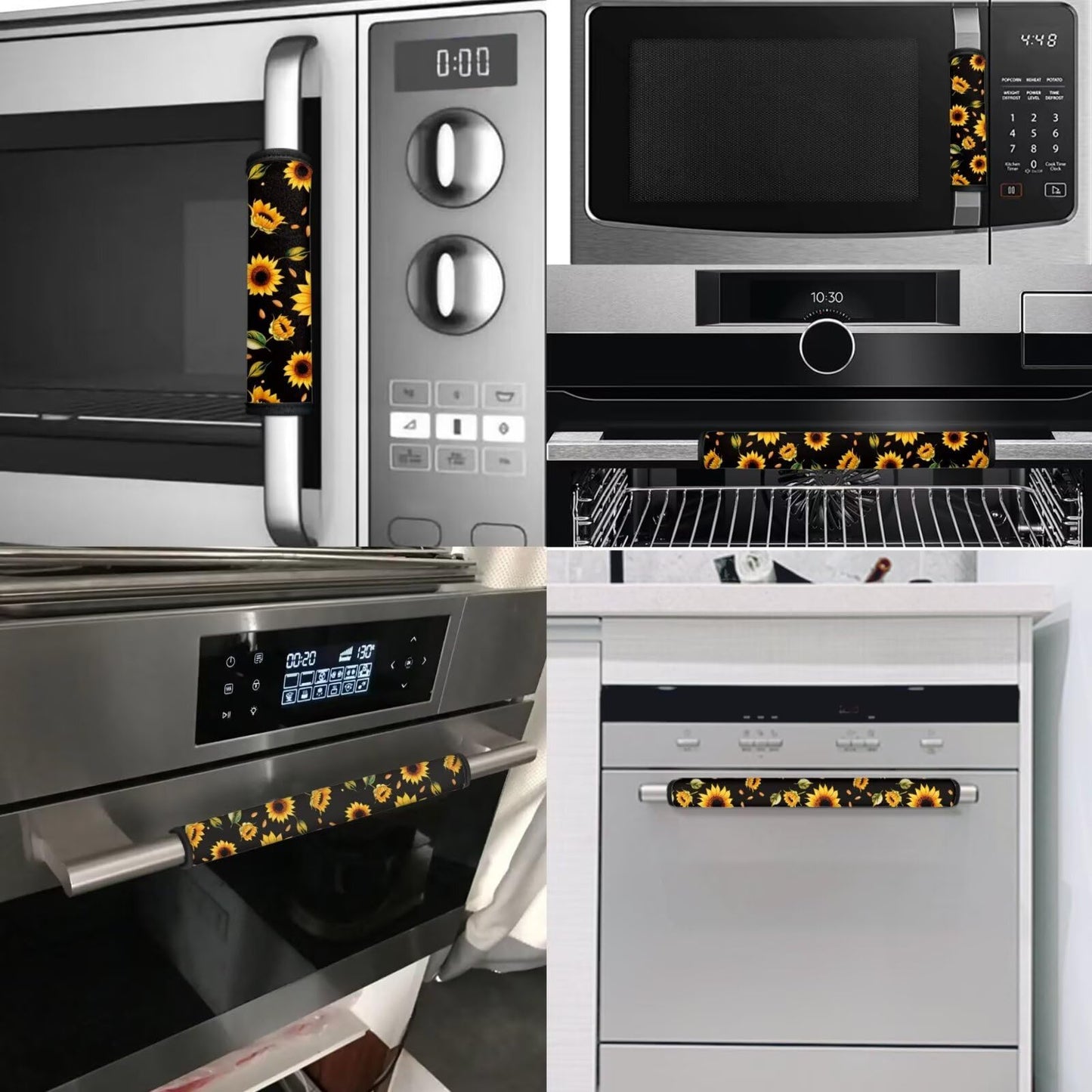 ASQVTIFE 6 Pieces Sunflower Refrigerator Handle Covers Hippie Sunflower Decorations Fridge Refrigerator Door Handle Covers for Fridge Microwave Oven Dishwasher Handle Protector