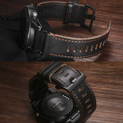 Garmin Fenix 8/7X/6X/5X Plus/3/HR/Descent MK1/D2 Delta PX/D2 Charlie Compatible Leather Watch Strap