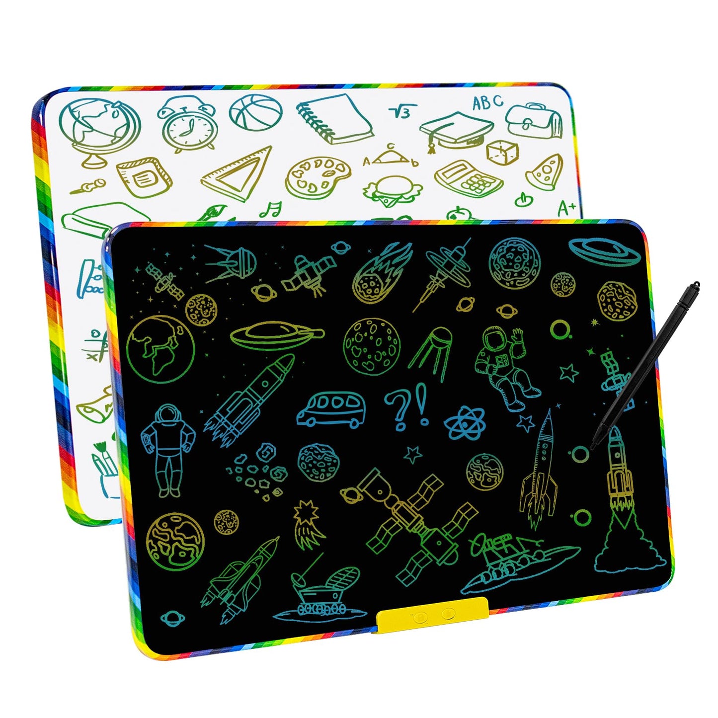 16 Inch 2-in-1 LCD Writing Tablet for Kids with Magnetic Whiteboard Back,Double-Sided Drawing & Learning Board, Reusable Doodle Pad for Toddlers,Educational Toy for Travel & Preschool