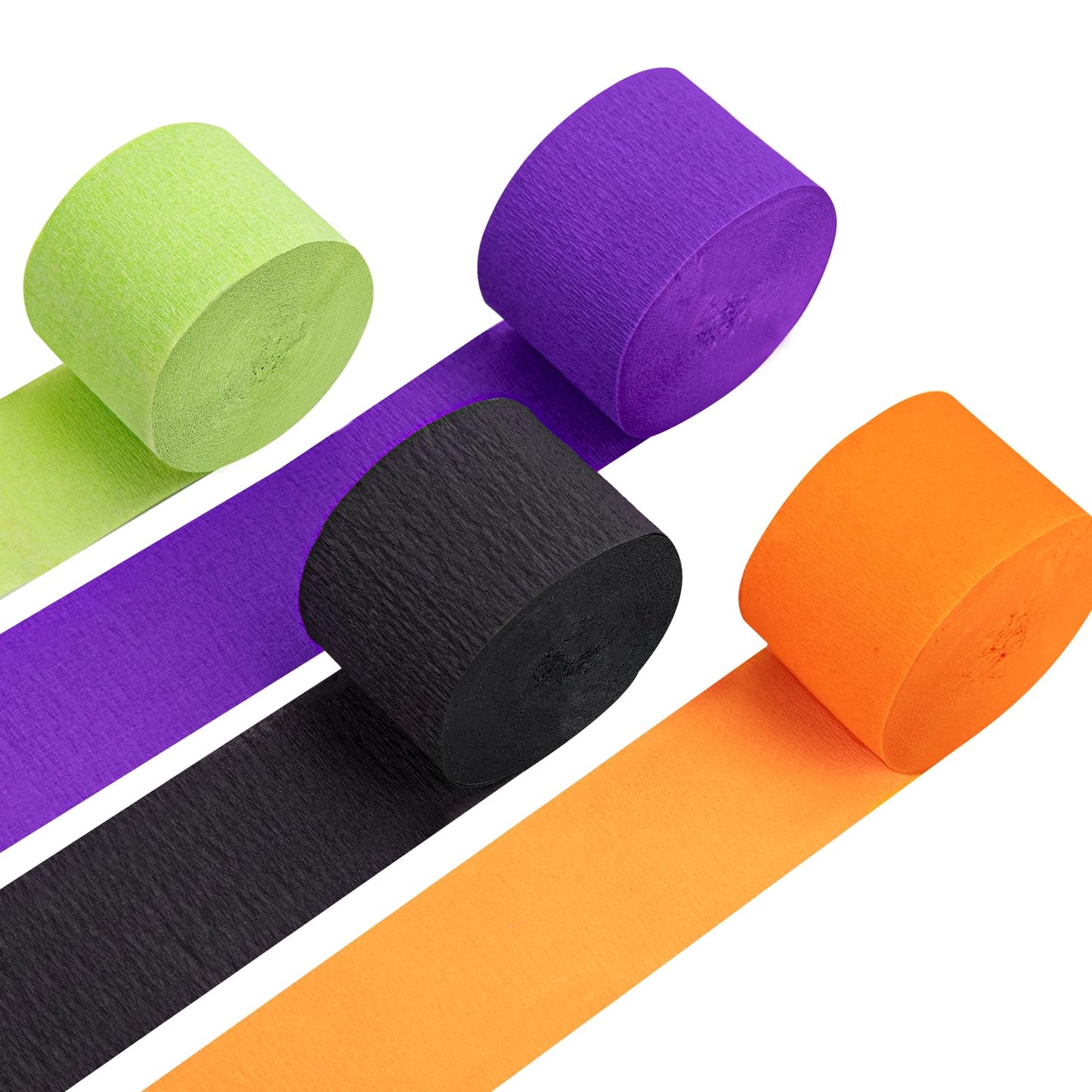 Riqiaqia Halloween Streamers, 8 Rolls Black & Orange Crepe Paper Streamers for Halloween Party Decorations, Birthday & Home Backdrop Decorations
