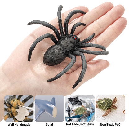 THINKBAY 6PCS Spiders Figurines Animal Toys, Prank Toy for Kids, Safari Animal Toys for Toddlers, Educational Preschool Toy Birthday Gift for Boys Girls, and Kids
