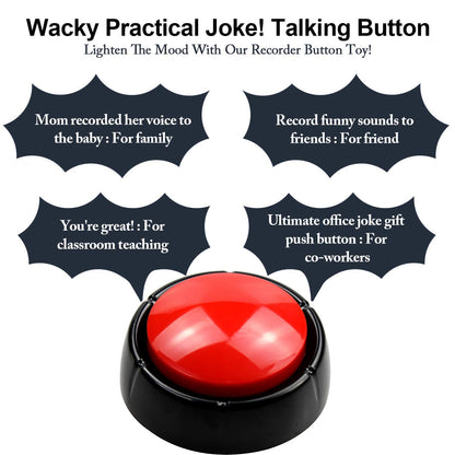 Record Talking Button Pet Button Easy Button Sound Button Recordable Button, 30 Seconds Dog Training BuzzerTalking Button Office Desk Gag Gift