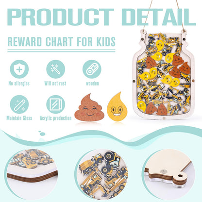 102 Construction Reward Jar for Toddlers, Reward Chart for Kids, Reward System Behavior Chart for Kids 8.8" X 12" Incentive Chart for Boys Girls Classroom Students Kids Behavior Management Tools