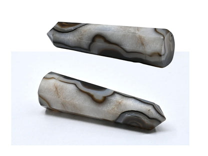 Amazing Gemstone Black Banded Agate Onyx Crystal Towers ~ Natural Healing Crystal Point Obelisk for Reiki Healing and Crystal Grid (3" to 4" INCH)