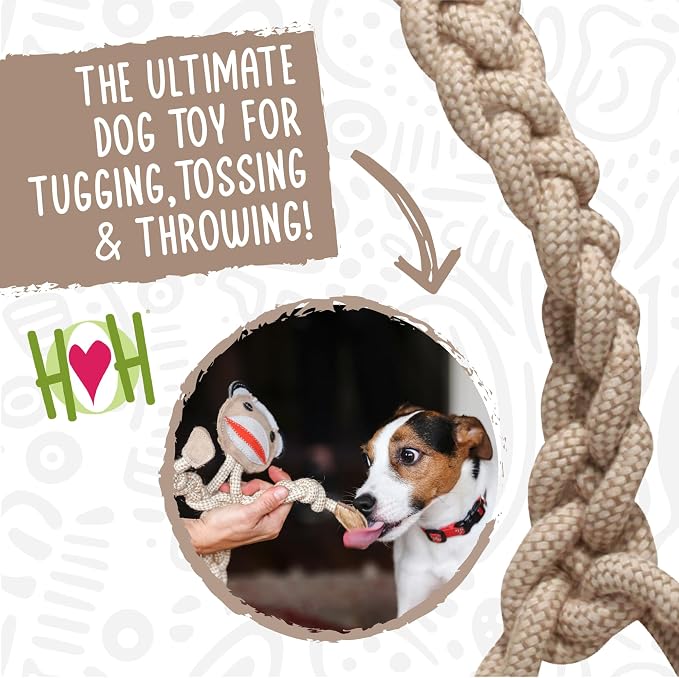 HuggleHounds Durable, All-Natrual Rope Knotties, Dog Toy