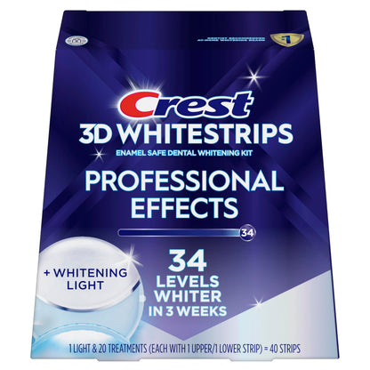 Crest 3D Whitestrips, Radiant Express with LED Accelerator Light, Teeth Whitening Strip Kit, 40 Strips (20 Count Pack)