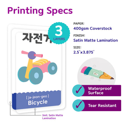 Stellarsol 96 Korean Vocabulary Flashcards – Things Around The House, 192 Essential Hangul Words for Bilingual Beginners + Free MP3 Audio