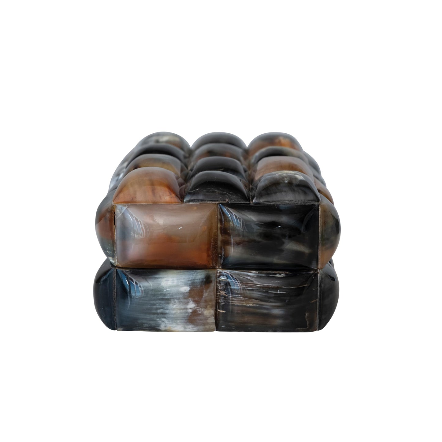 Creative Co-Op Decorative Horn Bubble Storage Box, Black and Brown