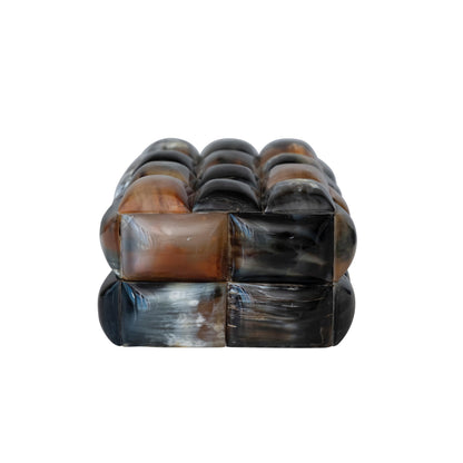 Creative Co-Op Decorative Horn Bubble Storage Box, Black and Brown