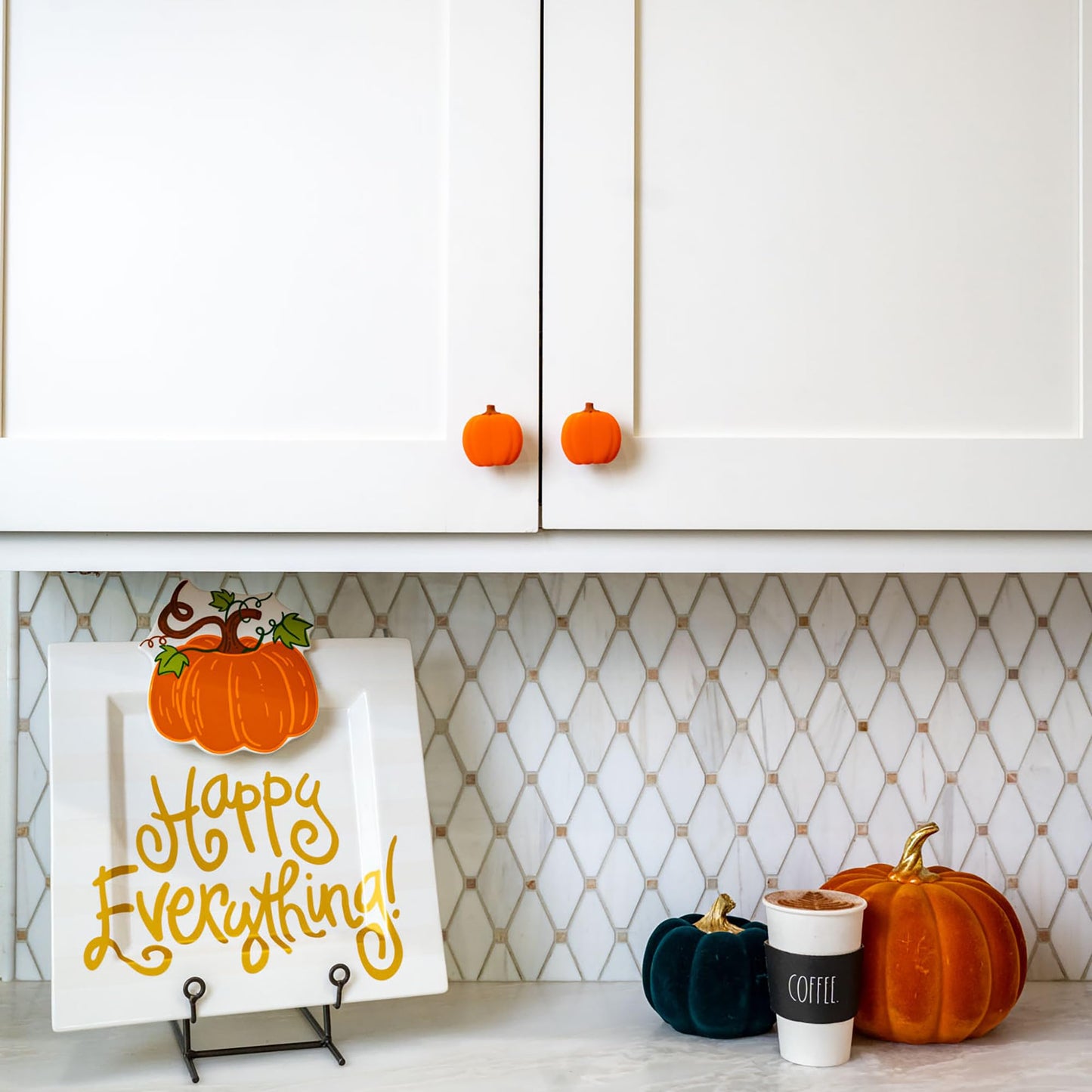 Knobēz 12pk Pumpkin Decorative Knob Covers - Autumn Cabinet Decorations