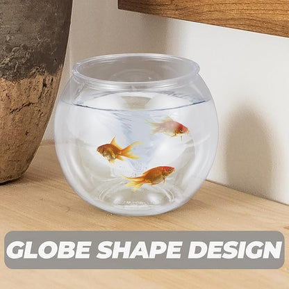 POPETPOP Unbreakable Transparent Fish Tank Globe 5.90X5.11X4.72 Inch Desktop Aquarium for Home Office Decor Unique Round Fish Bowl Flowerpot Alternative