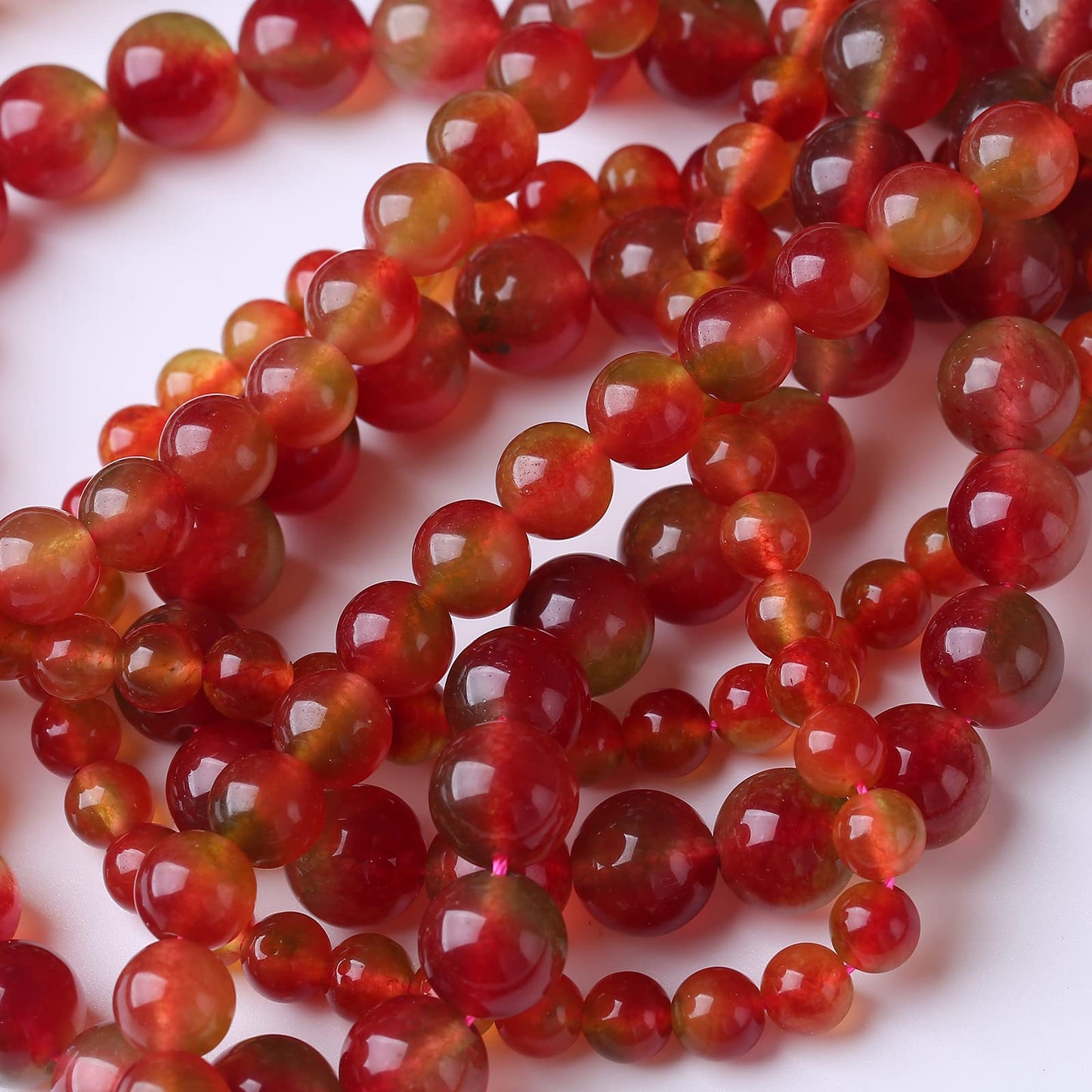 32PCS 12MM Mixed Double Chalcedony Stone Beads Energy Healing Beads for DIY Jewelry Bracelet Necklace Making for Jewelry Making 15Inch