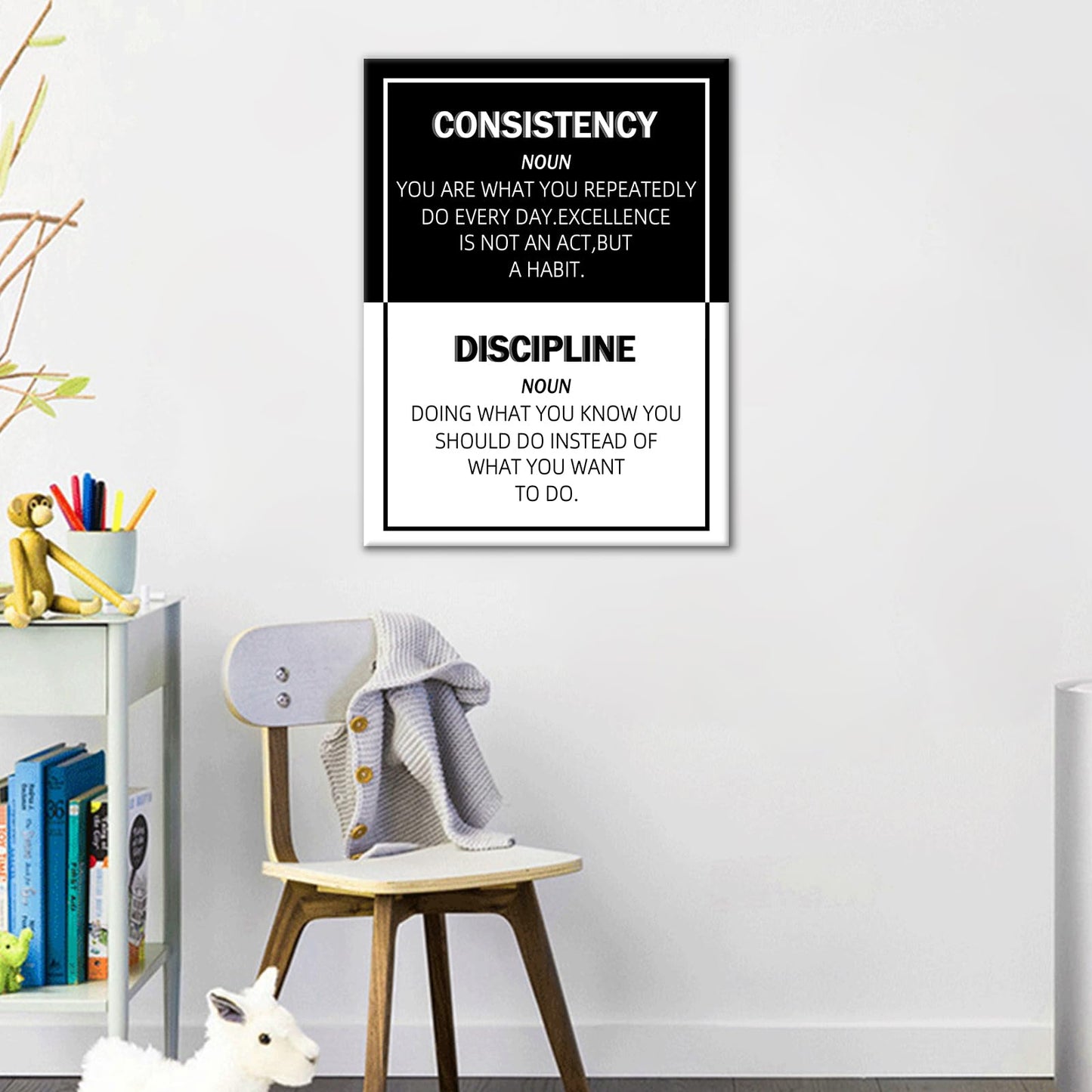 DINGFUN Motivational Canvas Wall Art Inspirational Office Wall Decor Painting Poster Modern Inspiring Picture Print Artwork for Modern Home Bedroom Office Workplace Gym Ready to Hang [18''Hx24''W]