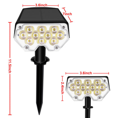FOSUNKER All-New Solar Spot Lights Outdoor Waterproof，20 LEDs Solar Flag Light with 2 Modes,Landscape Spotlights for Pathway, Patio, Garden, Trees ，Pool(2 Pack,Warm Light)